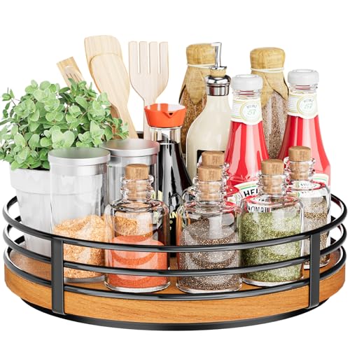 Wood Lazy Susan Turntable Organizer (11 inch 1 Tier)
