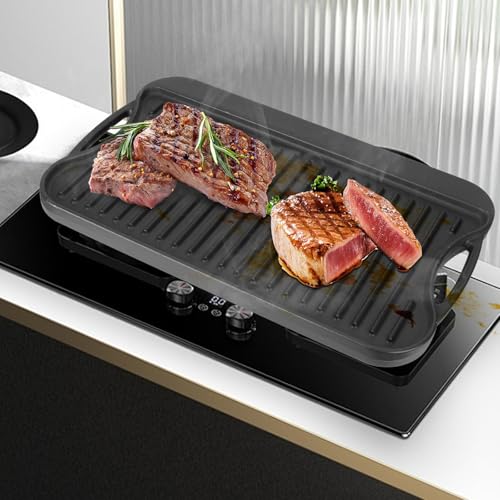 Reversible Cast Iron Flat Griddle for Gas (17" x 10" x 1")