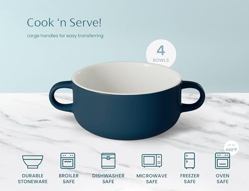 Soup Crocks Ceramic Bowls (Navy)