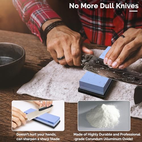 Complete Knife Sharpening Stone Set (Red bule-7cps)