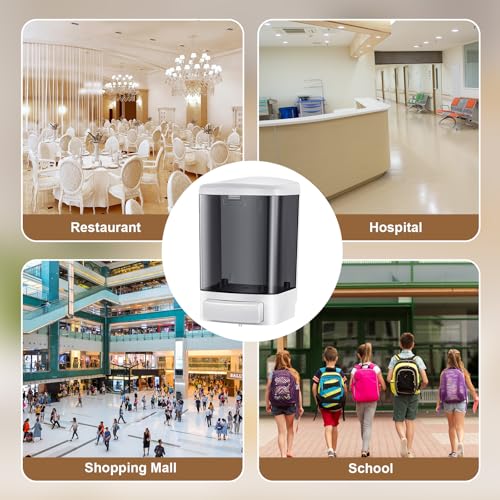 4 Pcs Wall Mounted Soap Dispenser (Brown / 27 oz 800 ml)