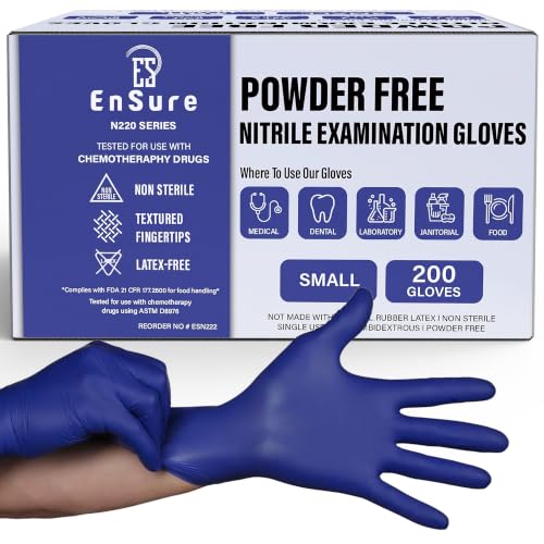Blue Nitrile Gloves Medical Powder & Latex Free Chemical Resistant (Large)