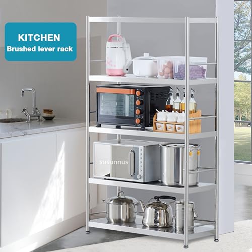 Stainless Shelving with Guardrails (31.5*15.8in-3T(Guardrails))