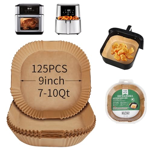 125Pcs Large Air Fryer Liners Disposable for Chefman 8Qt Family Air Fryer (Square)