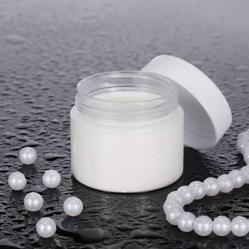 6 Pack 8 oz Plastic Jars Containers with Lids Wide (White / 8 oz)