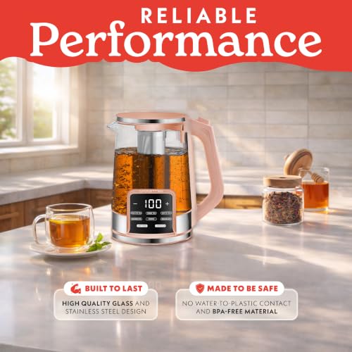 Electric Glass Kettle (Peach)