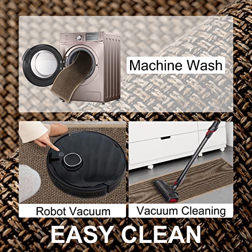 Kitchen Mats Set of 2 PCS for Floor (Brown / 17.3"x47"+17.3"x30" (Set of 2))