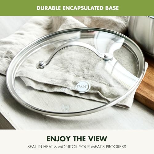Treviso Stainless Steel Healthy Ceramic Nonstick (12" Frying Pan Skillet with Lid)