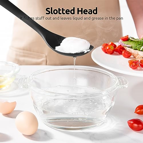 Silicone Slotted Spoon ((2) Black)