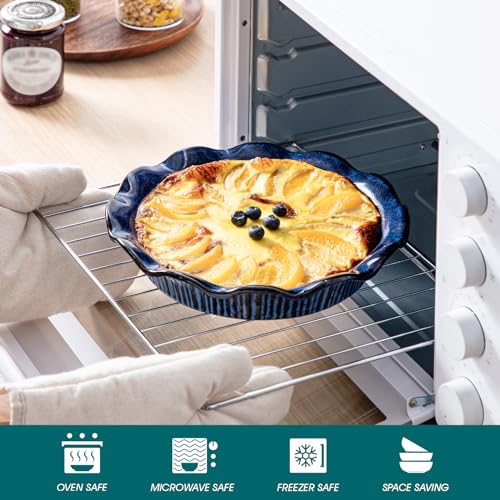 Ceramic Pie Pan for Baking (Blue / 1 Pieces)