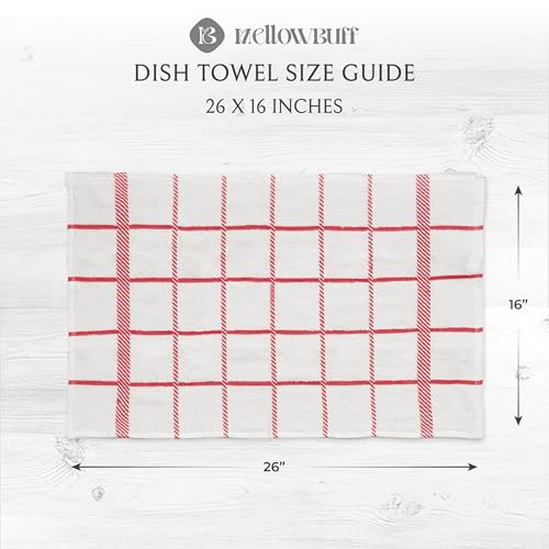 100% Cotton Terry Dish Cloth & Dish Towel (Dish Towel - 4 pack / Red)