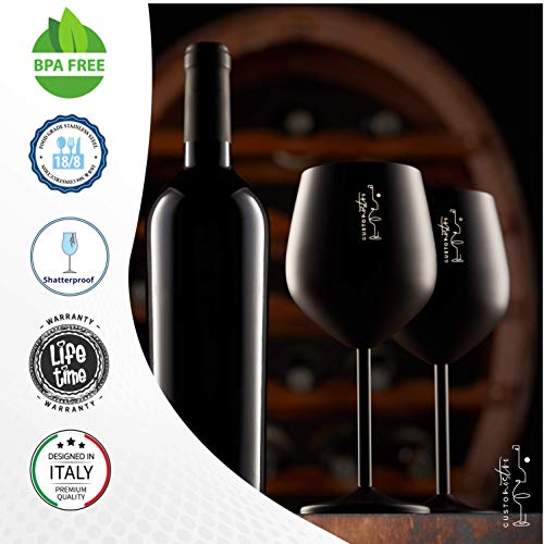 Stainless Steel Wine Glass (Set of 2 / Black)