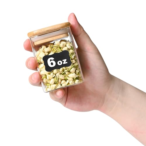 Glass Food Storage Jars Square 6oz (Square-6oz16pc)