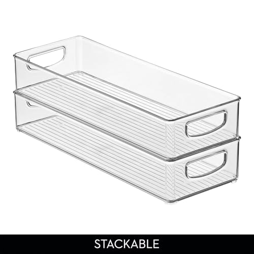 Slim Extra Long Clear Storage Bin (Pack of 2 / 16 x 6 x 3)