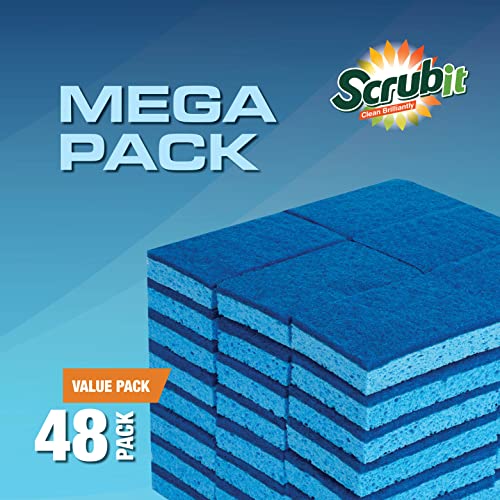 48 Pack Kitchen Sponges (Blue)