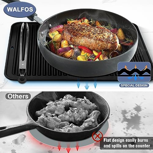 Large Silicone Trivet 16x12 Inch (16x12in, 1 Black XXL Trivet)