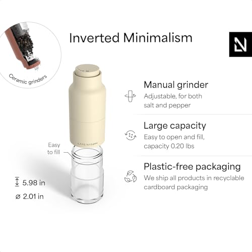 Salt and Pepper Grinder Set (Set of two manual grinders / Brick Red/Almond Beige)