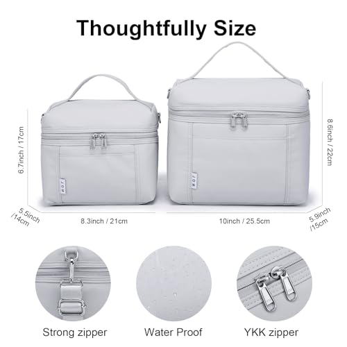 NOL 8L Insulated Lunch Bag for Women (Gray White / Medium (8 Liters))