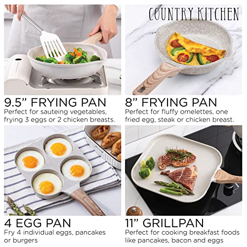 Non Stick Cast Aluminum Cookware Set (Cream / 13 Pc.)