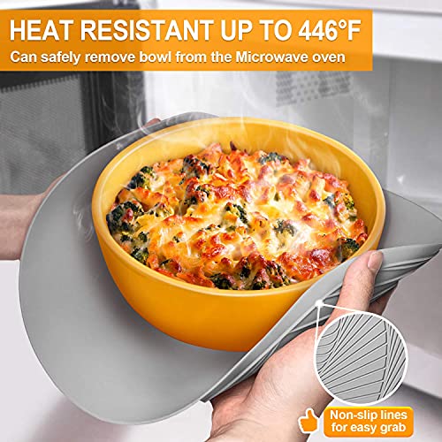 Silicone Microwave Mats (10+12in, 2 Grey Microwave Mat)