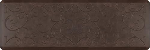 Anti Fatigue Bella Motif Mat (Antique Dark / 72"L x 24"W x 0.8"Th)