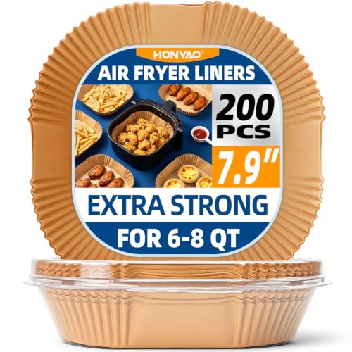 200pcs 6 8 Qt Air Fryer Disposable Paper Liners 7.9 inch (7.9 inch)