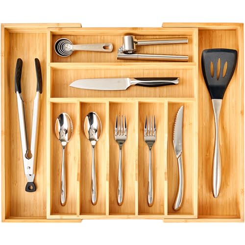 Large Expandable Kitchen Silverware Utensils Drawer Organizer (For Silverware (13"~20" x 17"))