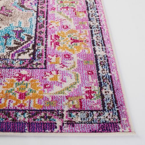 Monaco Runner Rug 2'2"x12' (2'2" x 12' (Runner) / Violet/Light Blue)
