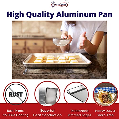 Half Sheet Baking Pan Aluminum Nonstick Oven Safe Set of 2 (13.1" x 17.9" Half Sheet Pans - 2 PCS)