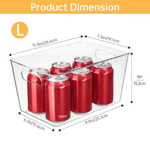 6 Pack Clear Storage Bins (L(11.2"L x 7.5"W x 6"H))
