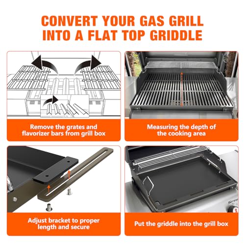 Adjustable Griddle Insert for Gas Grill (20.3" x 16" x 1.2")