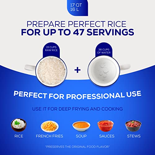 17 QT / 16 Liter) Caldero Pot with Lid, Large Cast Aluminum Rice & Cooking Pot, 47 Cup Capacity for Catering, Restaurants, Soups, Stews, Frying & Large-Batch Cooking (17 Quarts)