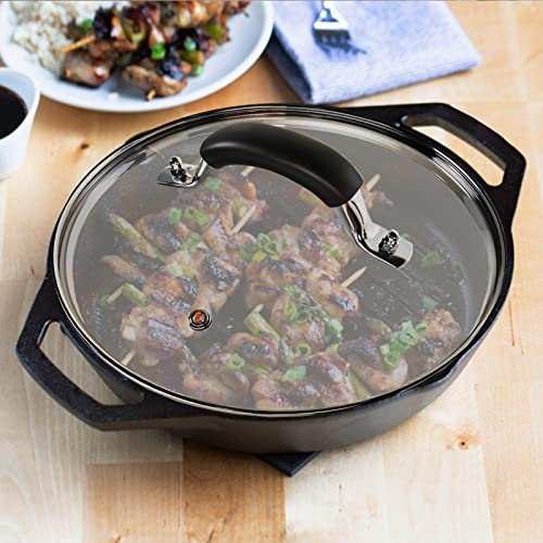 8 Inch Tempered Glass Lid Compatible with 8" Lodge Cast Iron Skillet and 2 Quart Serving Pots (8 INCH)