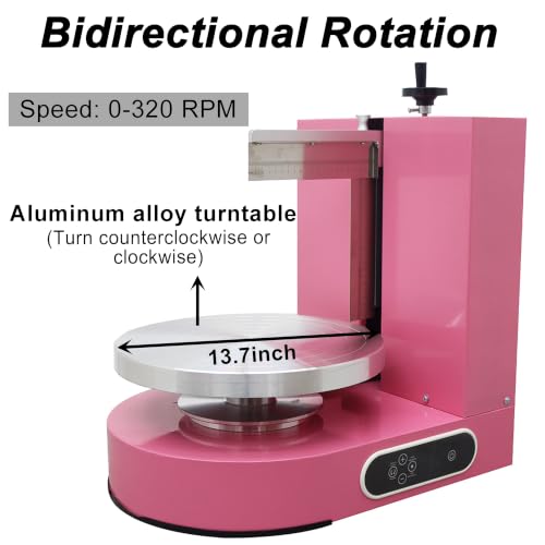 Electric Cake Frosting & Smoothing Machine Stainless Steel 110V (4-12inch / Pink)