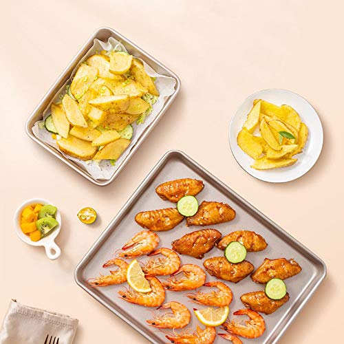 Toaster Oven Pans Set of 2 (Gold-11*9*1 inch)