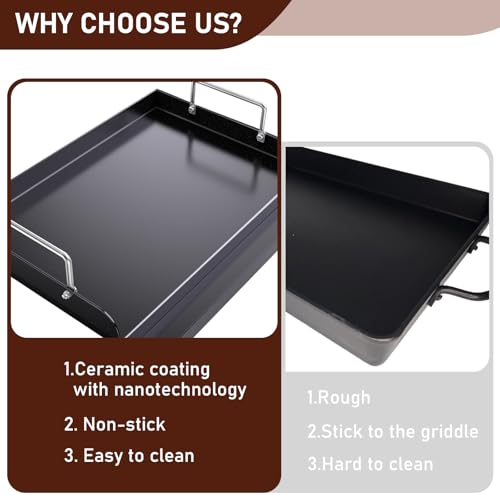 Pre seasoned Cast Iron Griddle for Gas Grill (17" x 13" x 2.6")