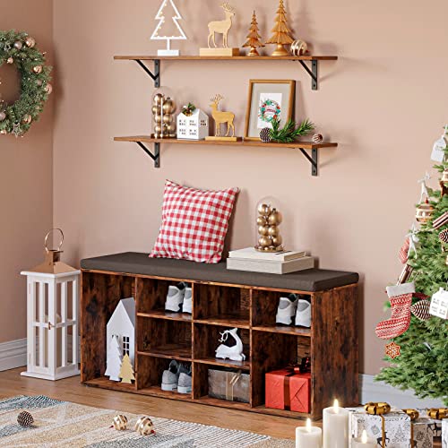 Long Wall Shelves (Rustic Brown / 31.5 Inch)