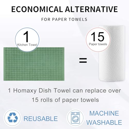 100% Cotton Terry Kitchen Towels (Grass Green / 20 X 28 - 4 Pack)