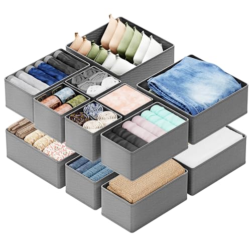 Drawer Organizer Clothes (12 Pack / Grey)