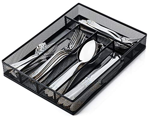 Utensil Drawer Organizer (5 Compartments / Black)