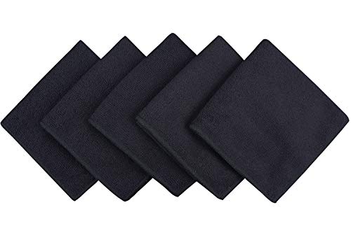Dish Cloth for Washing Dishes Kitchen Washcloth Cleaning Cloth (Black / 12inchx12inch 5pack)