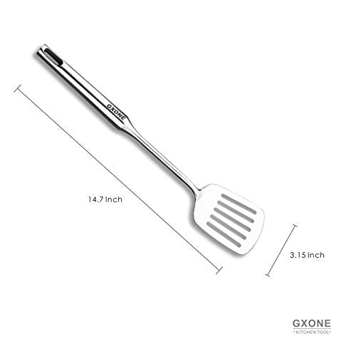 Slotted Turner & Spatula for Cast Iron Skillet Grilling Cooking (Slotted Spatula)