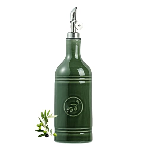 Olive Oil Dispenser Bottle with Spout (Jade Green)
