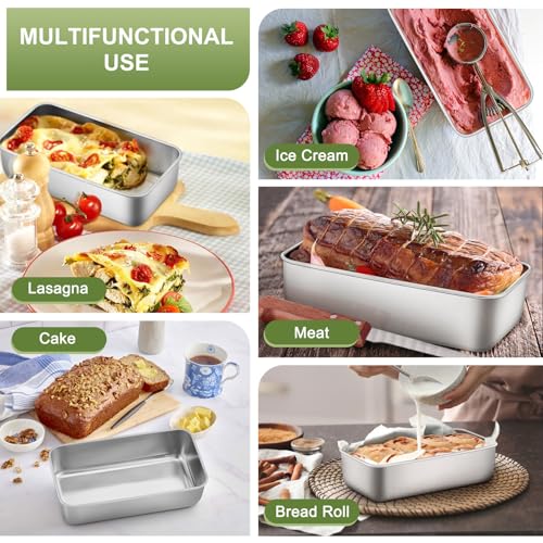 Loaf Pan 9 x 5 Inch Stainless Steel Bread Pan (Silver)