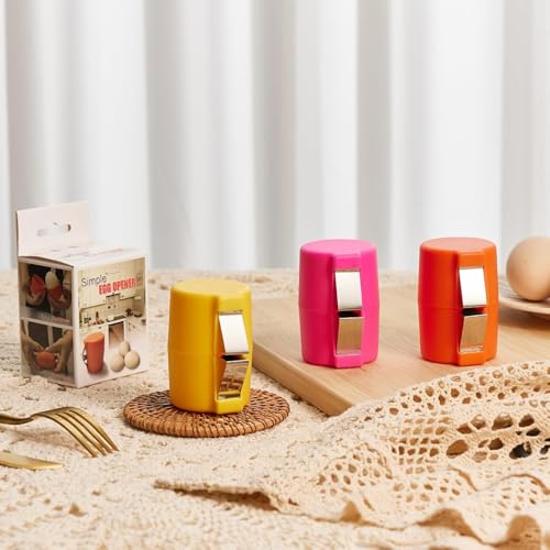 Egg Topper Cutter Tool Egg Cracker Tool Egg Shell Opener Hard Boiled Egg Peeler Egg Shell Opener for Hard Boiled Eggs Egg Cracker Tool For Eggs Kitchen Gadgets (Yellow)