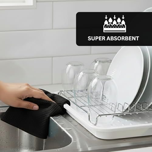 Solid Kitchen Cloths (15 x 25 - 6 Pack / Black)