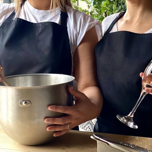 4 Pack Bib Chef Apron (2 pockets -Long (4 packs) / Black)