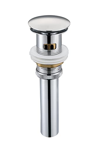 Stainless Steel Pop up Drain for Bathroom Sink Inst Sink Drain with Detachable Basket (Polished Chrome)