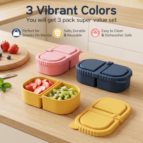 6 Pack Silicone Snack Containers for Kids