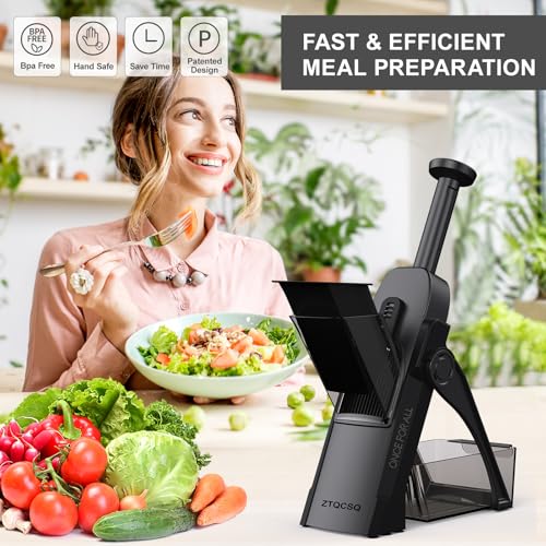 Safe Mandoline Slicer for Kitchen (Black)